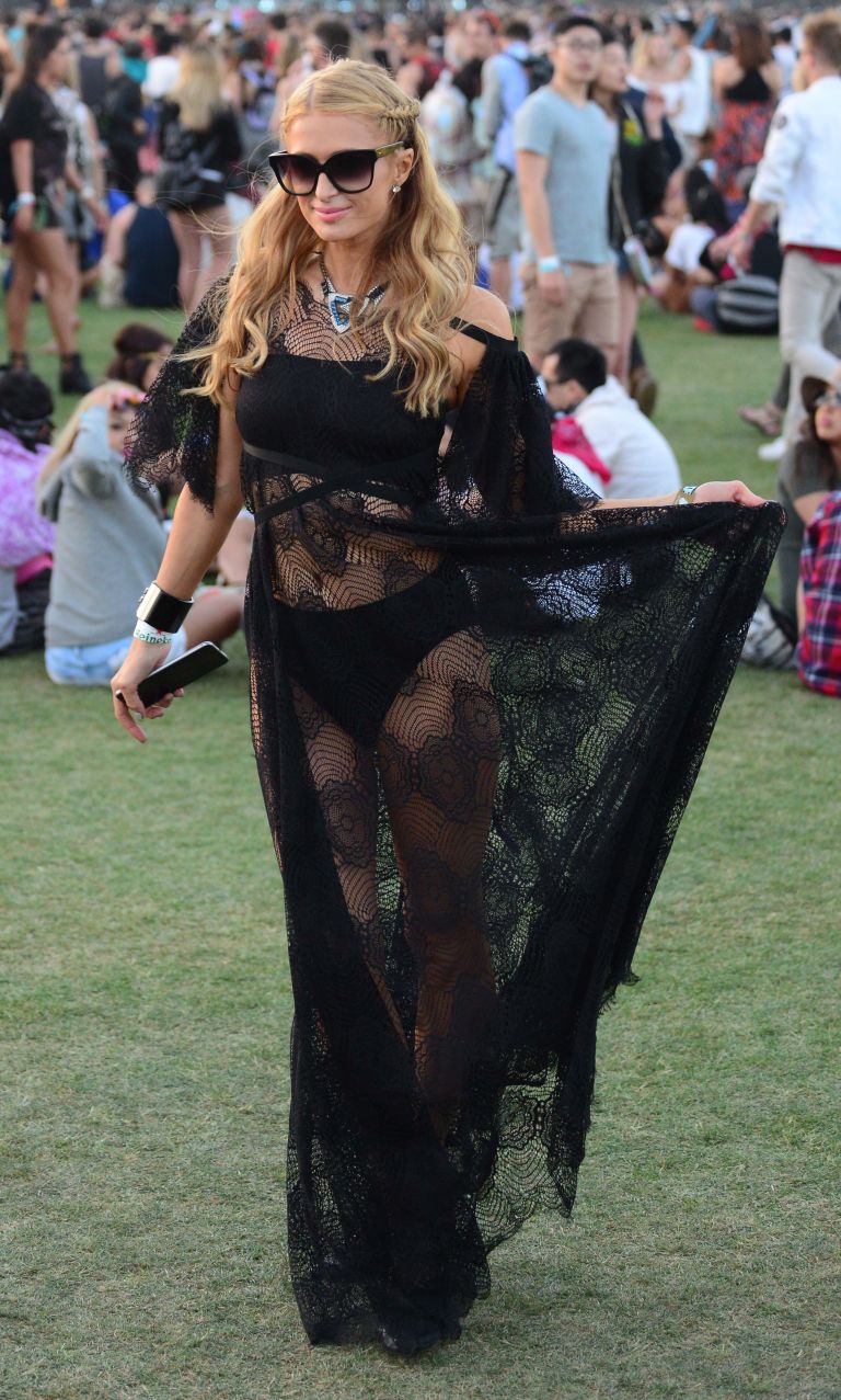 Celebrity fashion at Coachella Paris Hilton