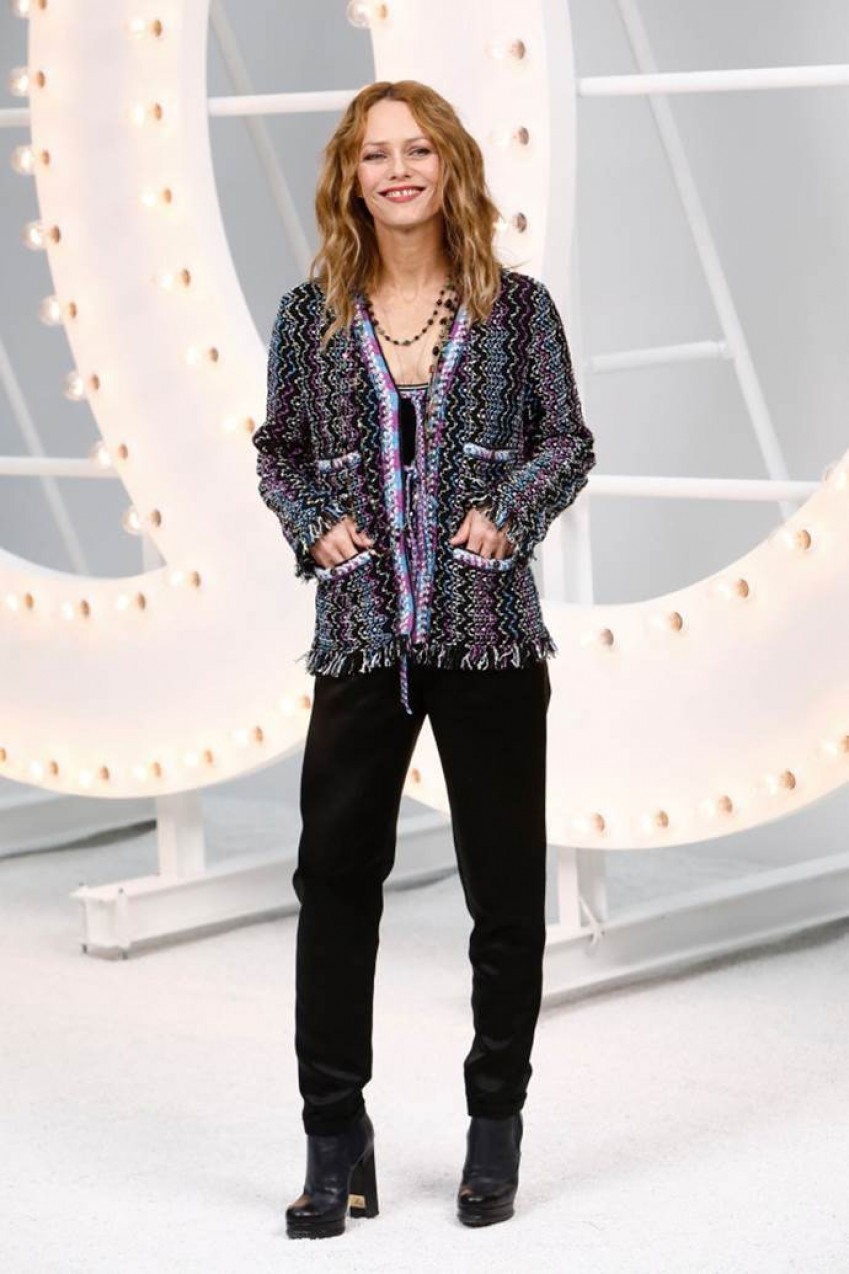 Chanel outfits on celebrities attending Chanel Haute Couture Fall