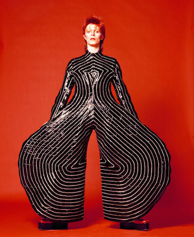 Striped bodysuit for Aladdin Sane tour 1973